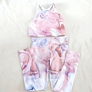 Old Navy Marble Print Activewear Set, size Youth XL (14-16)